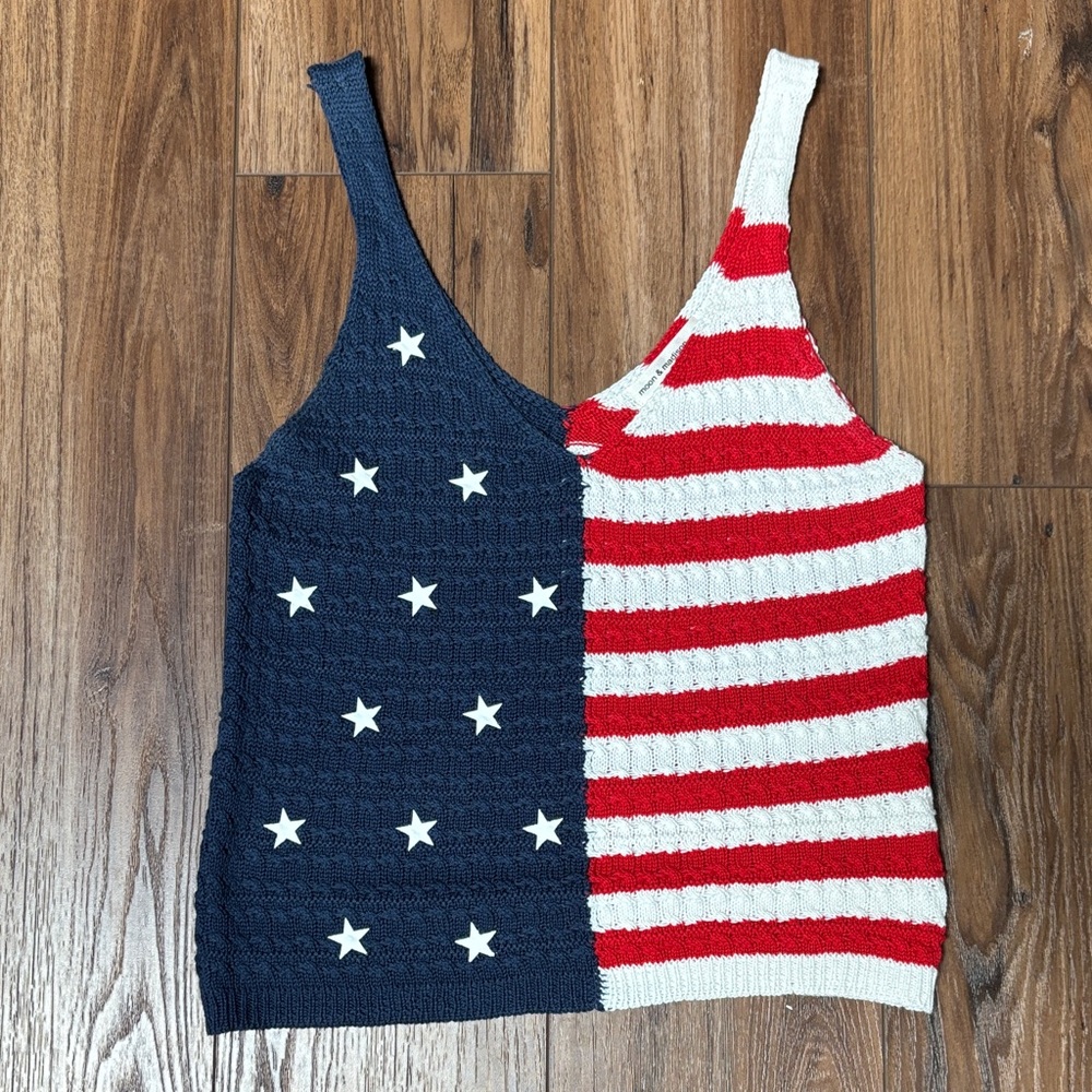 Moon & Madison Red, White, and Blue Knit Tank